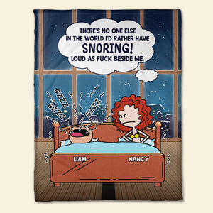 Snoring Loud As F*ck Beside Me - Personalized Blanket - Gifts For Couple - Blanket - GoDuckee