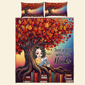 Reading Girl Under The Tree Quilt Bedding Set - Personalized Gifts For Book Lovers 04hutn040625 - Blanket - GoDuckee