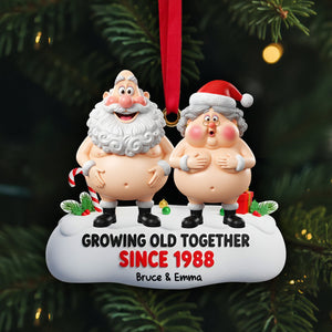 Growing Old Couple Ornament - Personalized Funny Gifts For Couple 04OHLU031025 - Ornament - GoDuckee