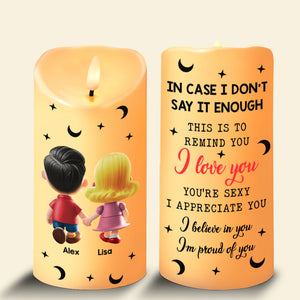 Personalized Gifts For Couple LED Candle Cartoon Couple 01OHMH161224 - Led Candle - GoDuckee