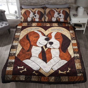 Personalized Gifts For Dog Couple Quilt Bed Set 01qnqn011124 - Blanket - GoDuckee