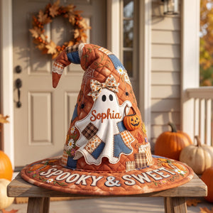 Spooky & Sweet Boo Quilt Witch Hat - Personalized Gifts For Halloween 05toqn120826 - Quilted Witch Hat - GoDuckee