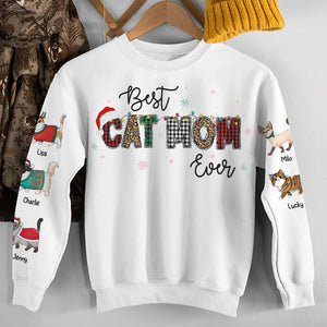 Best Cat Mom/Dad Ever, Gift For Cat Lover, Personalized 3D Shirt, Christmas Cat Shirt, Christmas Gift - AOP Products - GoDuckee