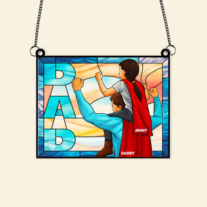Personalized Gift For Dad Suncatcher, Strong Caring Dad 03QHMH060325 - Ornament - GoDuckee