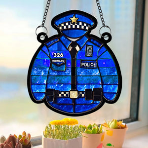 Personalized Gifts For Police Suncatcher Ornament Police Uniform 01OHQN301224 - Ornament - GoDuckee
