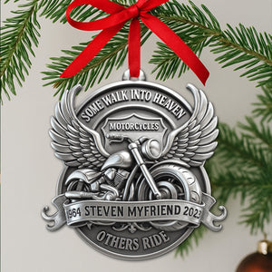 Some Walk Into Heaven Ornament - Personalized Heaven Gift For Motorcycles Lovers 03OHLU180825 - Ornament - GoDuckee
