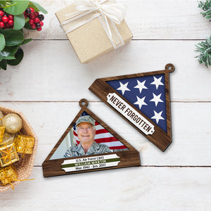 Personalized Memorial Ornament For Veteran, Folded Flag 01qhqn241024 - Ornament - GoDuckee