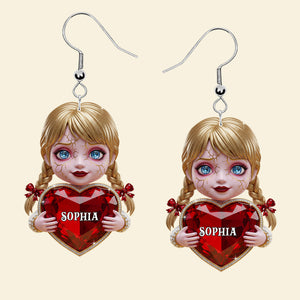 Personalized Horror Characters Acrylic Earrings 04ohtn130625 - Earrings - GoDuckee