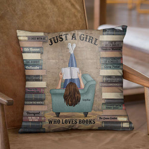 Book Girl Just A Girl Who Loves Books 05qhqn060723tm Personalized Square Pillow - Pillow - GoDuckee
