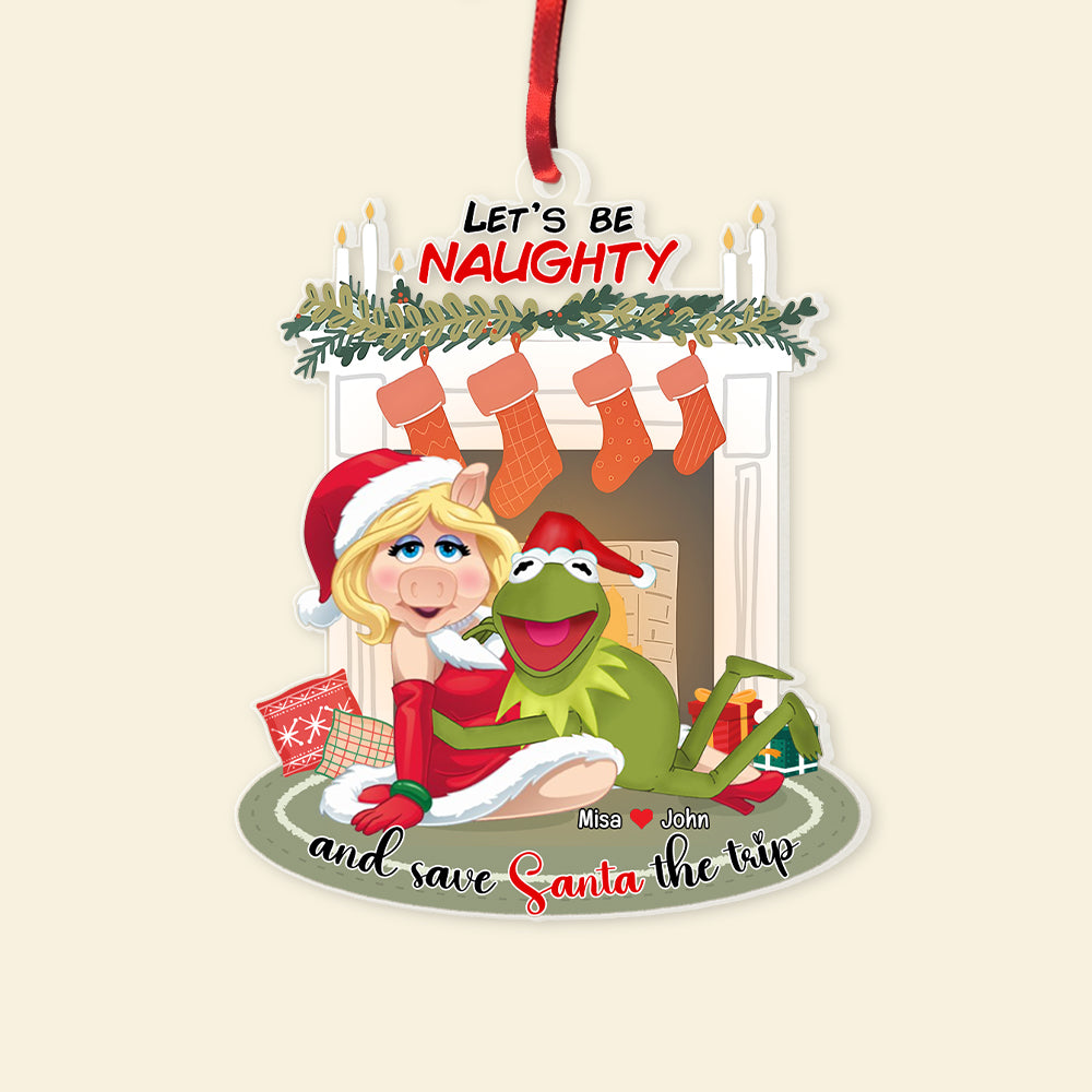 Let's Be Naughty Personalized Ornament - Custom Shape Ornament -PW-CSO-ACRYLIC-02QHPU141023 - Ornament - GoDuckee