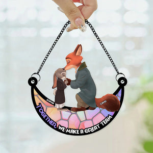 Personalized Gifts For Couple Suncatcher Ornament 05KADT060624 - Ornaments - GoDuckee