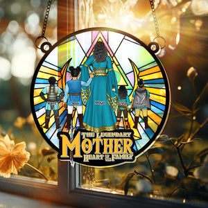 Personalized Gifts For Mom Window Hanging Suncatcher Ornament Mom & Her Little Ones 02OHLU150225HG - Ornament - GoDuckee