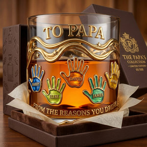 Papa’s Pride Glass Mug Personalized Father's Day Gifts 04PALU060426 - Glass - GoDuckee