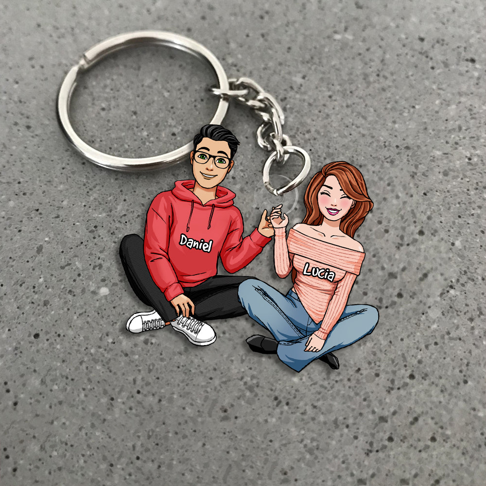 Couple photo clearance keychain