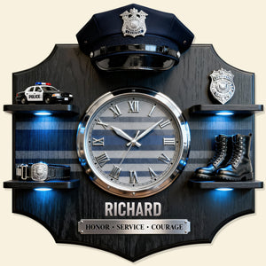 Police Appreciation Acrylic Clock – Personalized Gifts For Police Officers 01toqn271225 - Hanging Wall Clock - GoDuckee