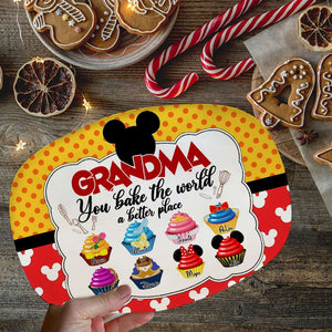 Personalized Gifts For Grandma, Sweet Cupcakes Christmas Resin Plate 03TOLU011124 - Plates - GoDuckee