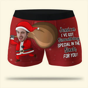 I've Got Something Special On The Sack For You, Funny Custom Face Men Boxer Briefs, Christmas Gift For Couple - Boxer Briefs - GoDuckee