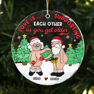 Personalized Gifts For Couple Christmas Ornament 11acpu270924 Supporting Each Other - Ornament - GoDuckee