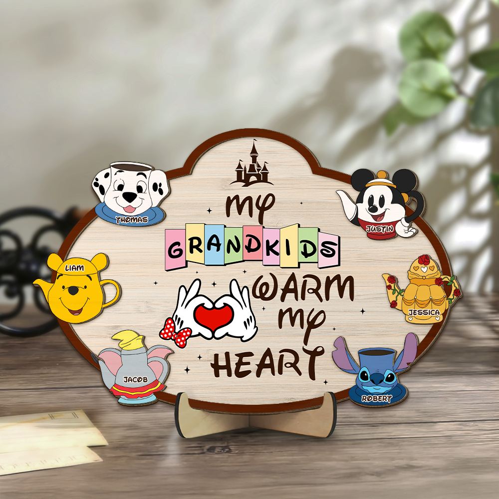 Personalized Gifts For Grandma Wood Sign My Grandkids Warm My Heart 02ohpu190325 - Wood Sign - GoDuckee