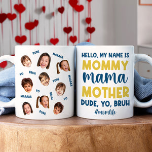 Custom Photo Gifts For Mom Coffee Mug Hello My Name Is Mommy - Coffee Mugs - GoDuckee