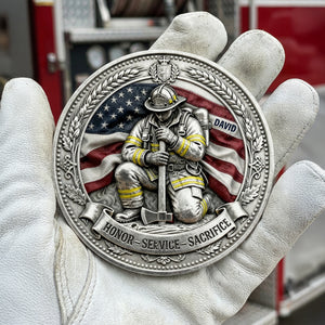 Firefighter Pride Printed Metal Coin - Personalized Gifts For Firefighter 03TOQN230226 - Coin - GoDuckee