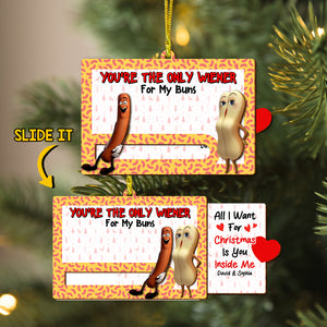 Personalized Gifts For Couple Christmas Wooden Slider Ornament 01ohtn221024 - Ornament - GoDuckee