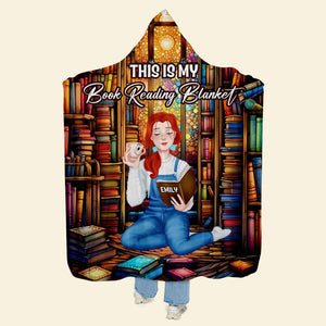 Personalized Gifts For Book Lovers Wearable Blanket Hoodie My Book Reading Blanket - Blankets - GoDuckee