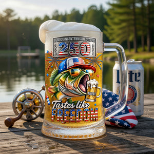 Badass Fish Freedom Party Beer Glass - Personalized Gifts For Fishing Lovers 06QHQN050626 - Beer Glasses - GoDuckee