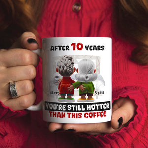 Personalized Gift For Couple White Mug Cartoon Characters Valentine 04OHLU181224 - Coffee Mug - GoDuckee