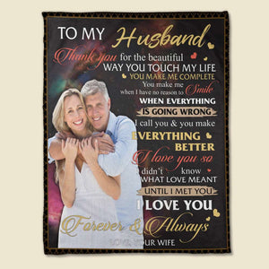 I Love You Forever & Always, Personalized Blanket, Gifts For Husband - Gifts For Wife - Blanket - GoDuckee