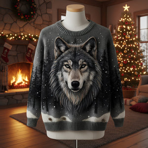 The Wild Wolf Ugly Sweater - Personalized Gifts For Wolf Lovers 10PALU011125 - AOP Products - GoDuckee