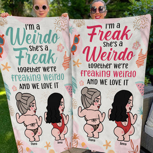 Freaking Weirdo Funny Personalized Beach Towel, Gift For Friends - Beach Towel - GoDuckee