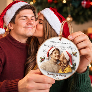 Couple Love Christmas Ornament - Custom Photo Gifts For Couple 08hulu161026 - Ornament - GoDuckee