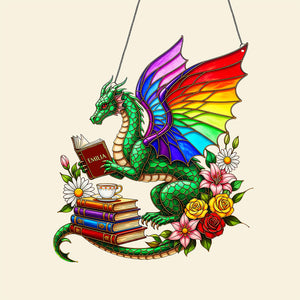 Book Dragon Suncatcher - Personalized Gifts For Book Lovers 04pgta140825 - Ornament - GoDuckee