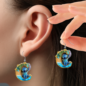 Blue Monsters Alphabet Earrings - Personalized Gift For Her 05TGLU130625 - Earrings - GoDuckee