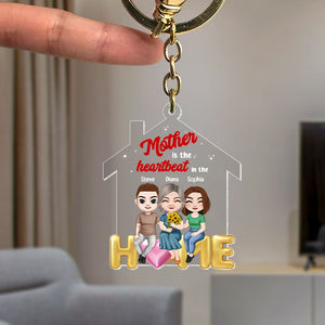 Mother Is The Heartbeat In The Home, Personalized Keychain, Mother Gifts, 02KAPO081223HH - Keychains - GoDuckee