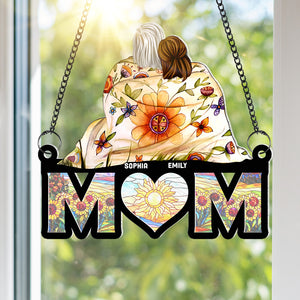 Personalized Gifts For Mom Window Hanging Suncatcher Ornament Mom And Daughters 04HUQN260225HH - Ornament - GoDuckee