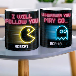 Follow You Wherever You May Go, Personalized Coffee Mug, Couple Playing Game, Gift For Her, 04htqn270623 - Coffee Mug - GoDuckee