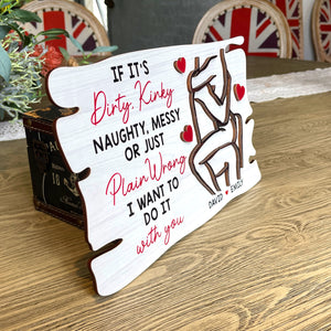 Personalized Gifts For Couple Wood Sign I Want To Do It With You - Wood Signs - GoDuckee