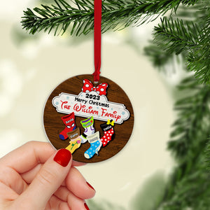 Merry Christmas, Gift For Family, Personalized 2 Layer Wood Ornament, Cartoon Socks Ornament, Christmas Gift 06NATN281023 - Ornament - GoDuckee