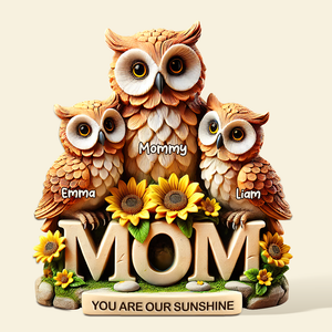 Owl Mom Plaque - Personalized Gift For Mom 02HUPU190425 - Shaped Plaques - GoDuckee