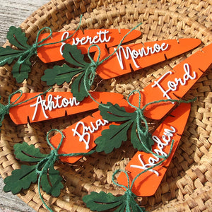 Personalized Gifts For Easter Day Wood Sign Custom Name Carrot Tag - Wood Signs - GoDuckee