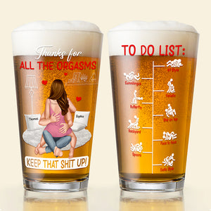 Naughty Couple Beer Glass - Personalized Gifts For Couple 01ohqn120525hh - Beer Glasses - GoDuckee