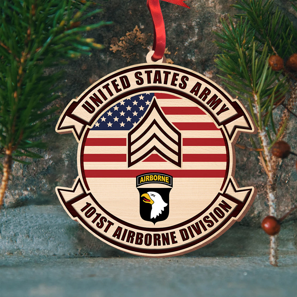 Gift For Military, Personalized Wood Ornament, American Military Ornament, Christmas Gift 03NTQN111122 - Ornament - GoDuckee