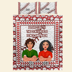 Personalized Gift For Baseball Couple Quilt Bedding Set Special Line 02KAMH261224HG - Blanket - GoDuckee