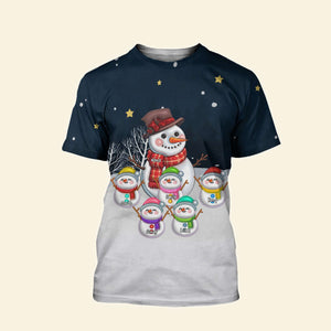 Personalized Gifts For Grandma 3D Shirt, Snowman Grandkids 01NAPU060824 - AOP Products - GoDuckee