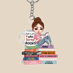 Just A Girl Who Loves Book Personalized Keychain Gift For Book Lover - Keychains - GoDuckee