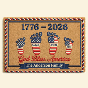 USA 250th Anniversary Foot Family Doormat - Personalized Gifts For Family 03natn030326 - Doormat - GoDuckee