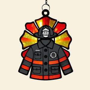 Personalized Gifts For Firefighters Suncatcher Ornament 03ohtn261224 - Ornament - GoDuckee