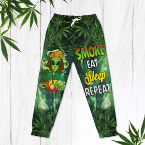 Gifts For Weed Lovers Sweatpants 04totn101224 Smoke Eat Sleep Repeat - Shorts and Pants - GoDuckee